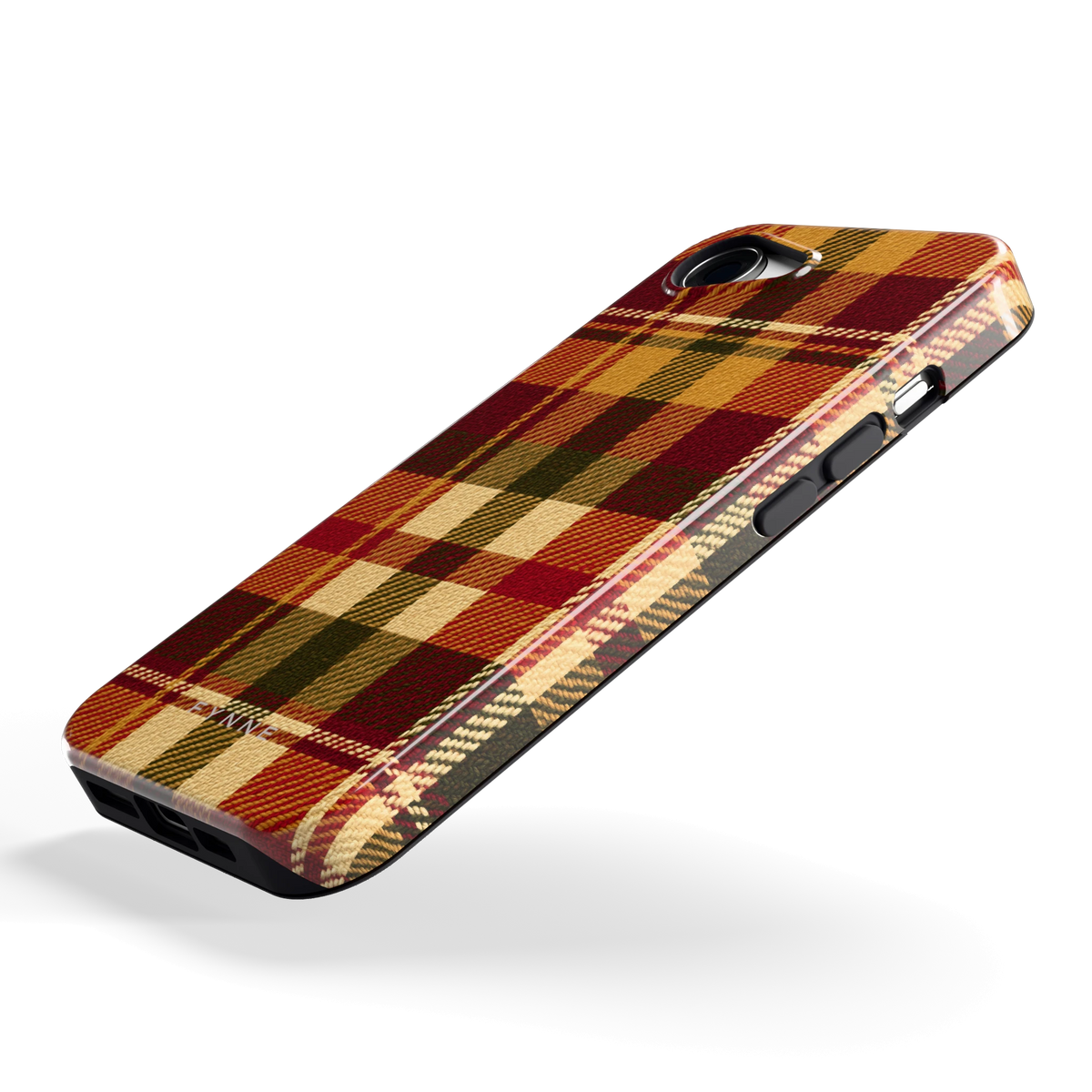 Herfst Tartan hoesje voor iPhone 16e, schuin