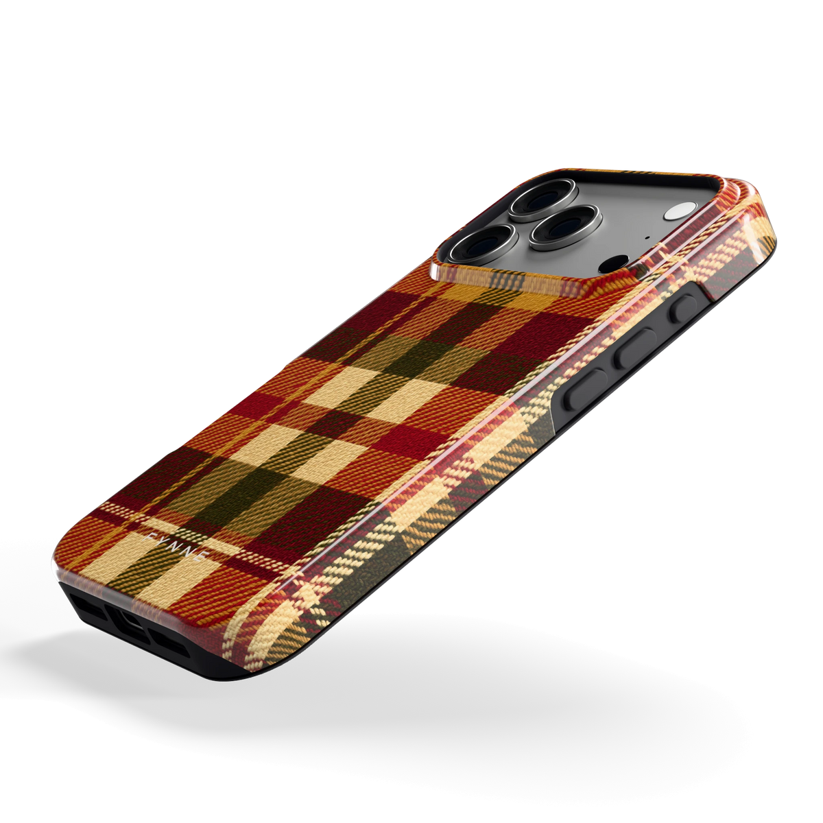 Herfst Tartan hoesje voor iPhone 17 Pro, schuin