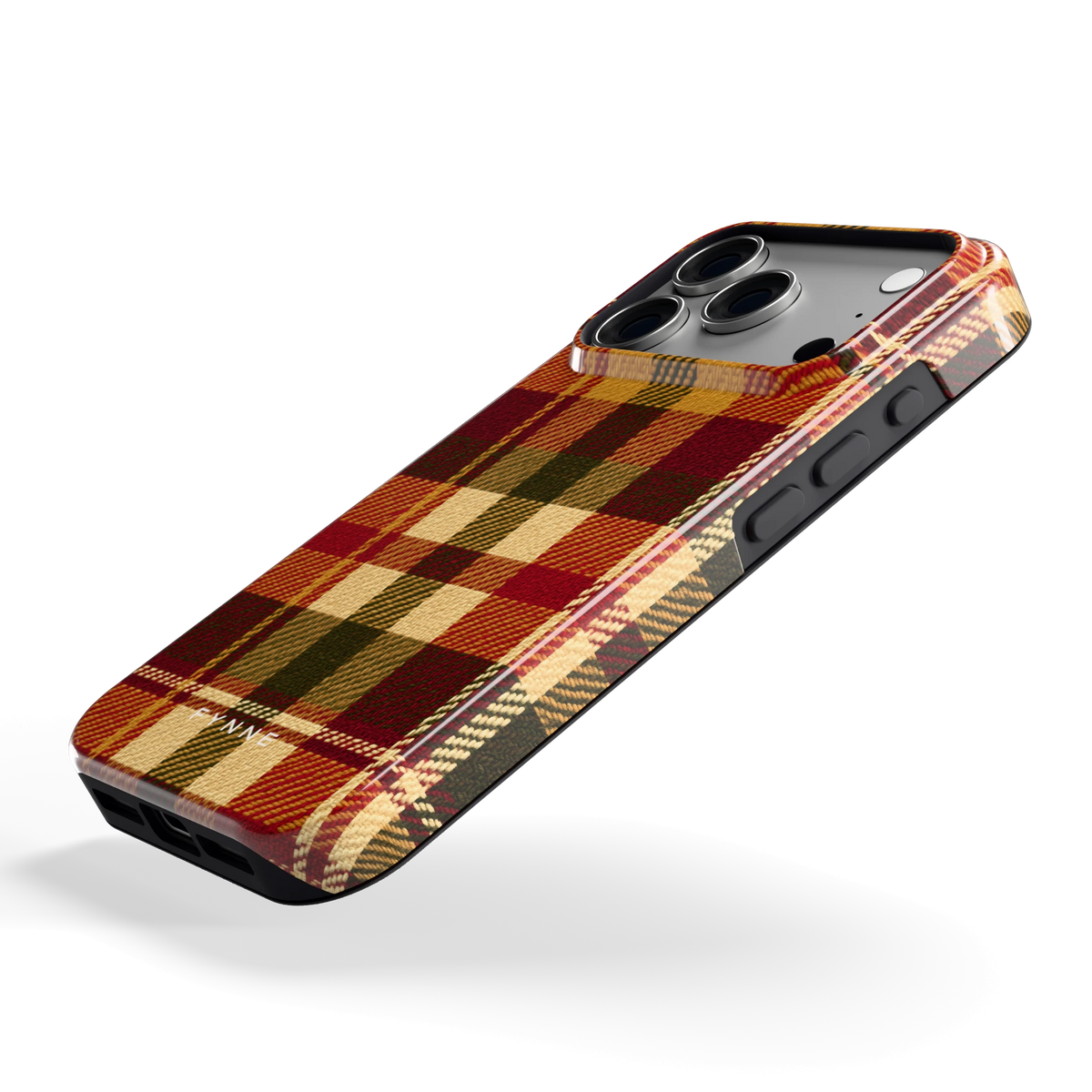 Herfst Tartan hoesje voor iPhone 18 Pro, schuin