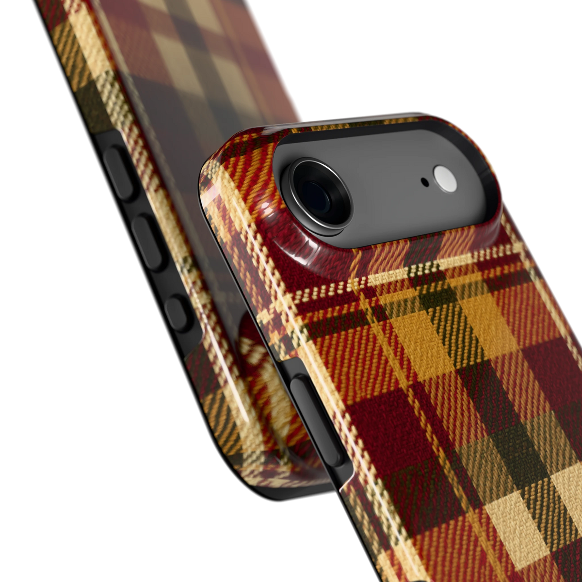 Herfst Tartan hoesje voor iPhone Air, close-up