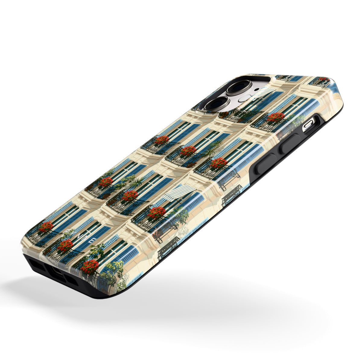 Balkonseizoen hoesje voor iPhone 12 mini, schuin