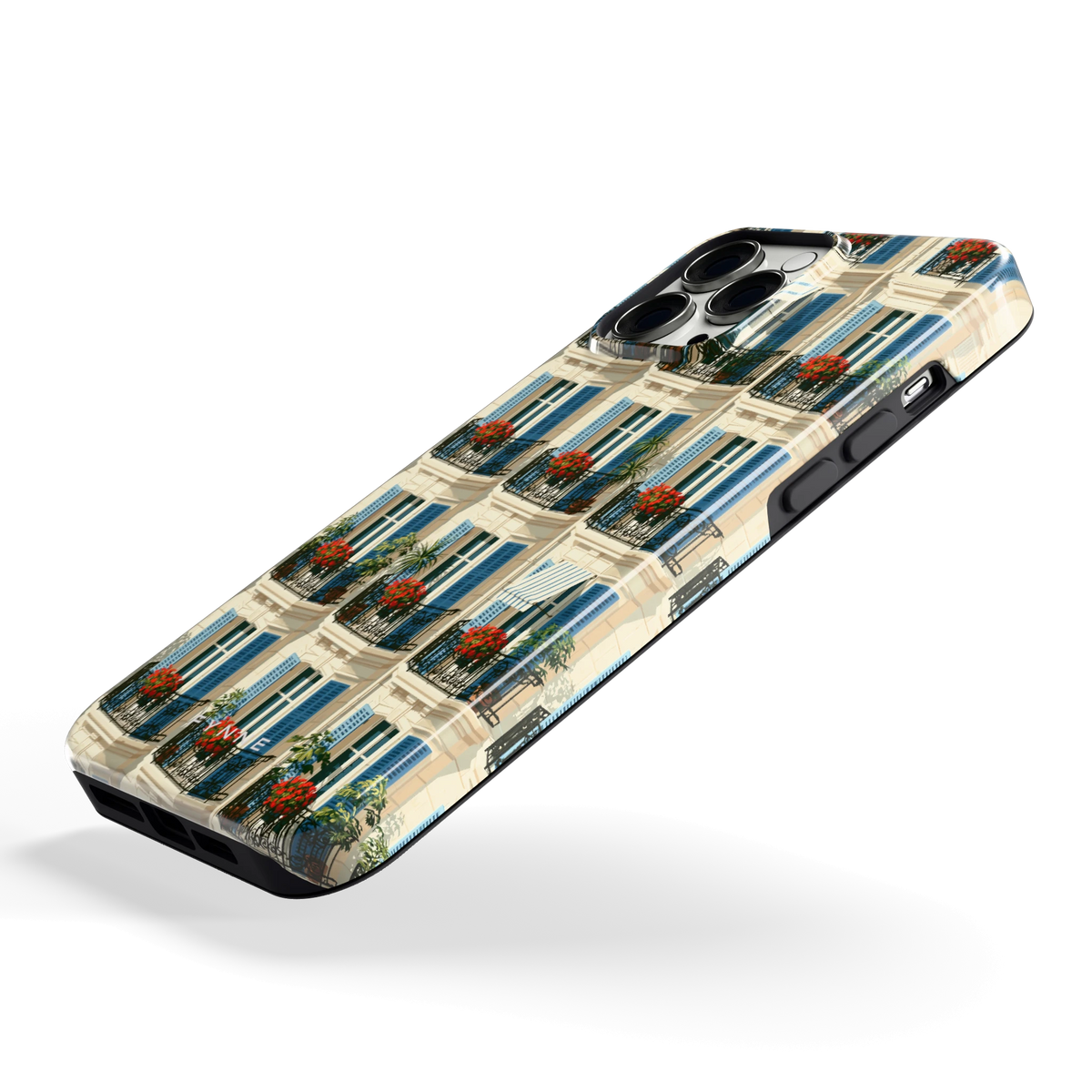 Balkonseizoen hoesje voor iPhone 13 Pro Max, schuin
