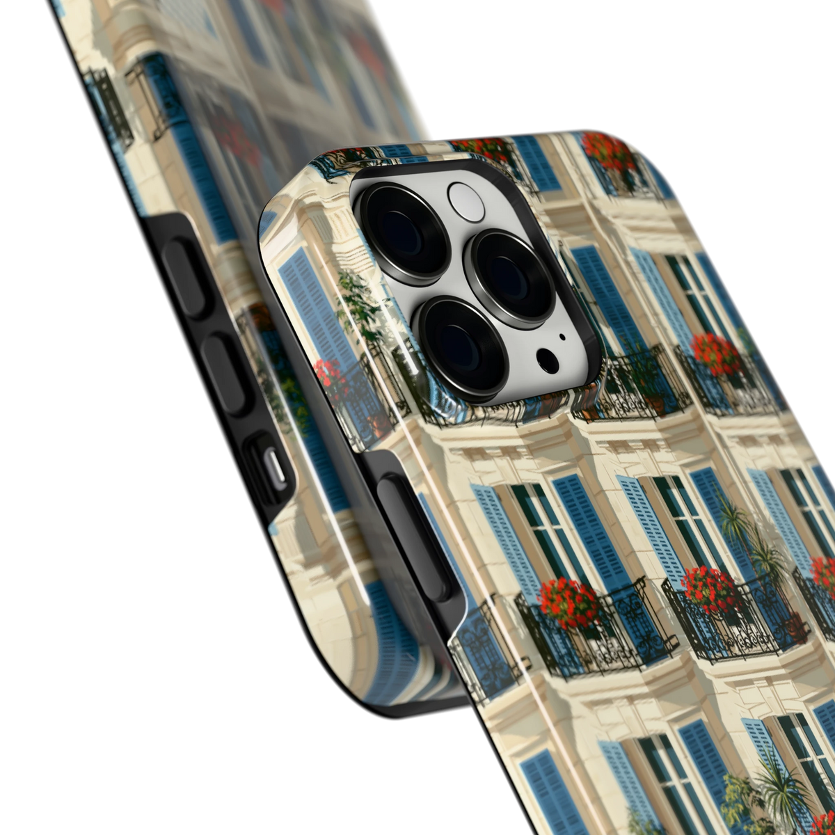 Balkonseizoen hoesje voor iPhone 13 Pro Max, close-up