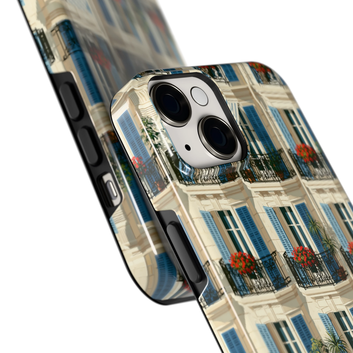 Balkonseizoen hoesje voor iPhone 14, close-up