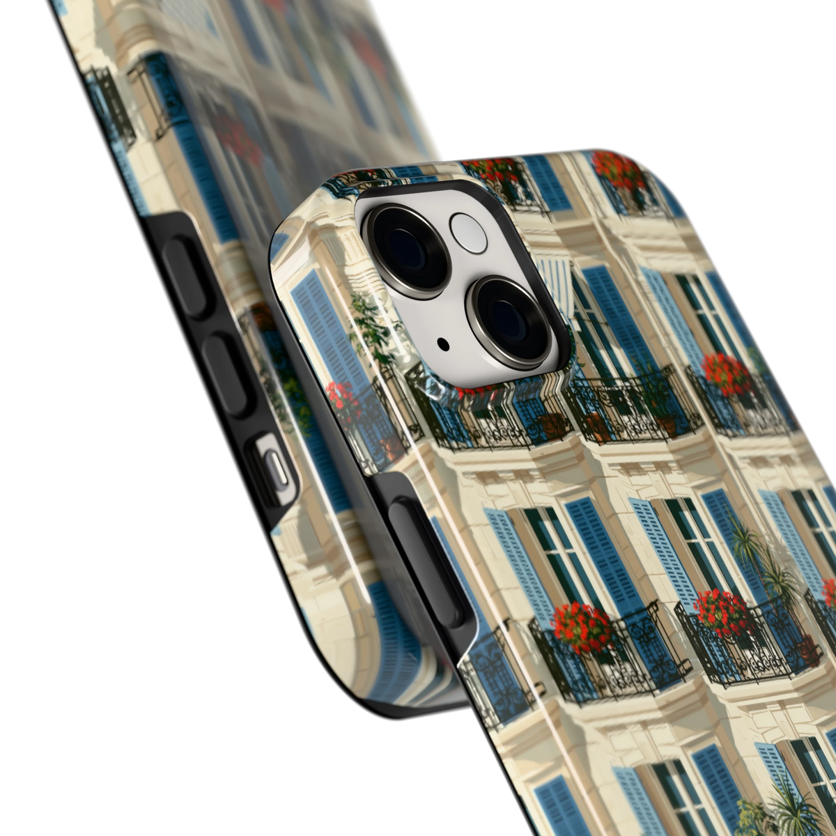 Balkonseizoen hoesje voor iPhone 14 Plus, close-up