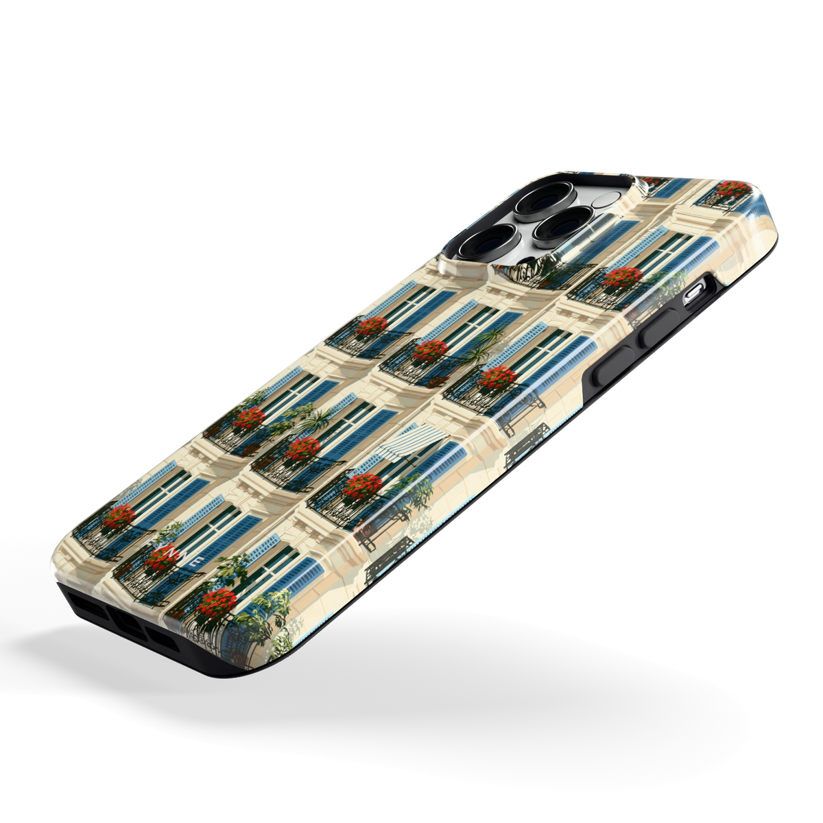 Balkonseizoen hoesje voor iPhone 14 Pro Max, schuin