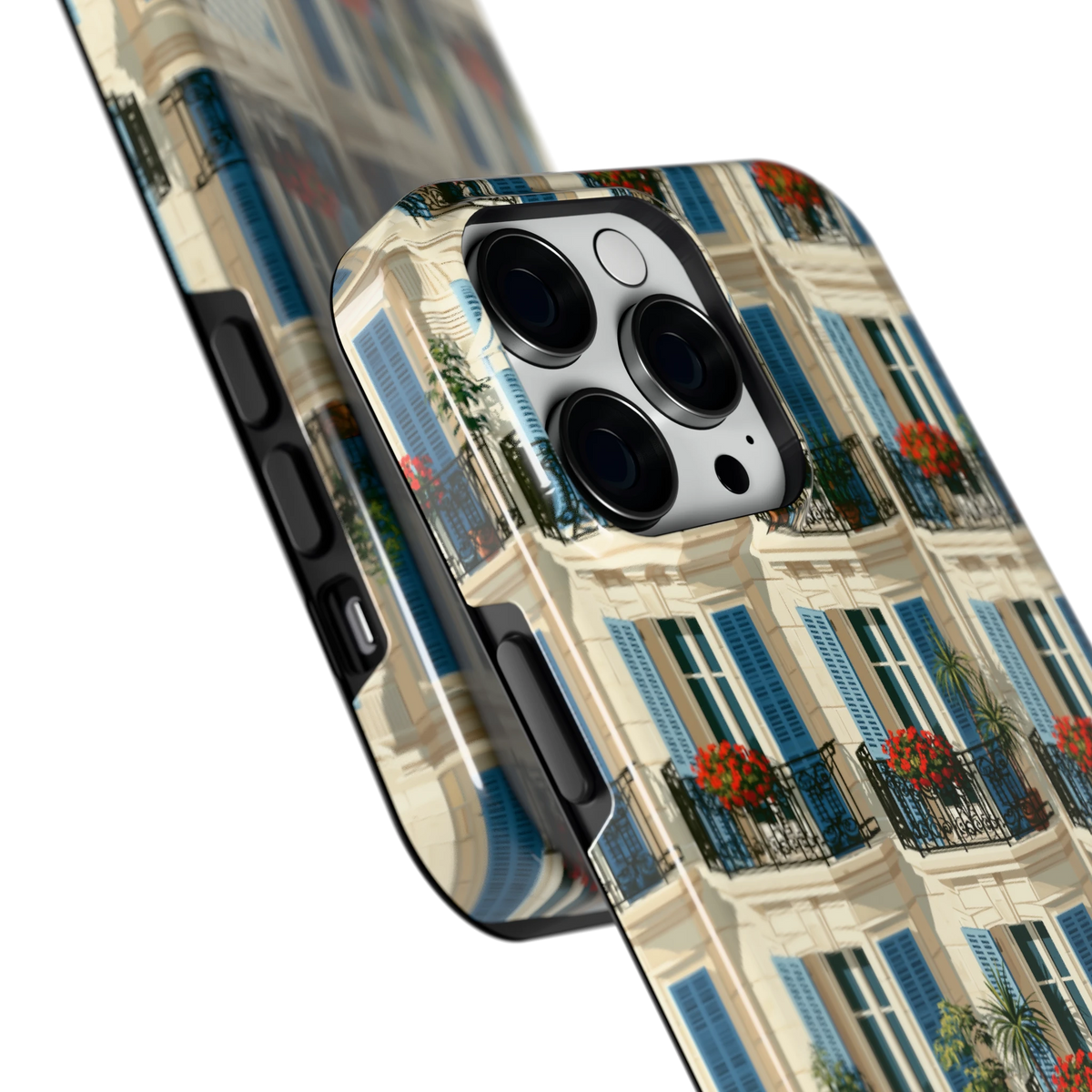 Balkonseizoen hoesje voor iPhone 14 Pro Max, close-up
