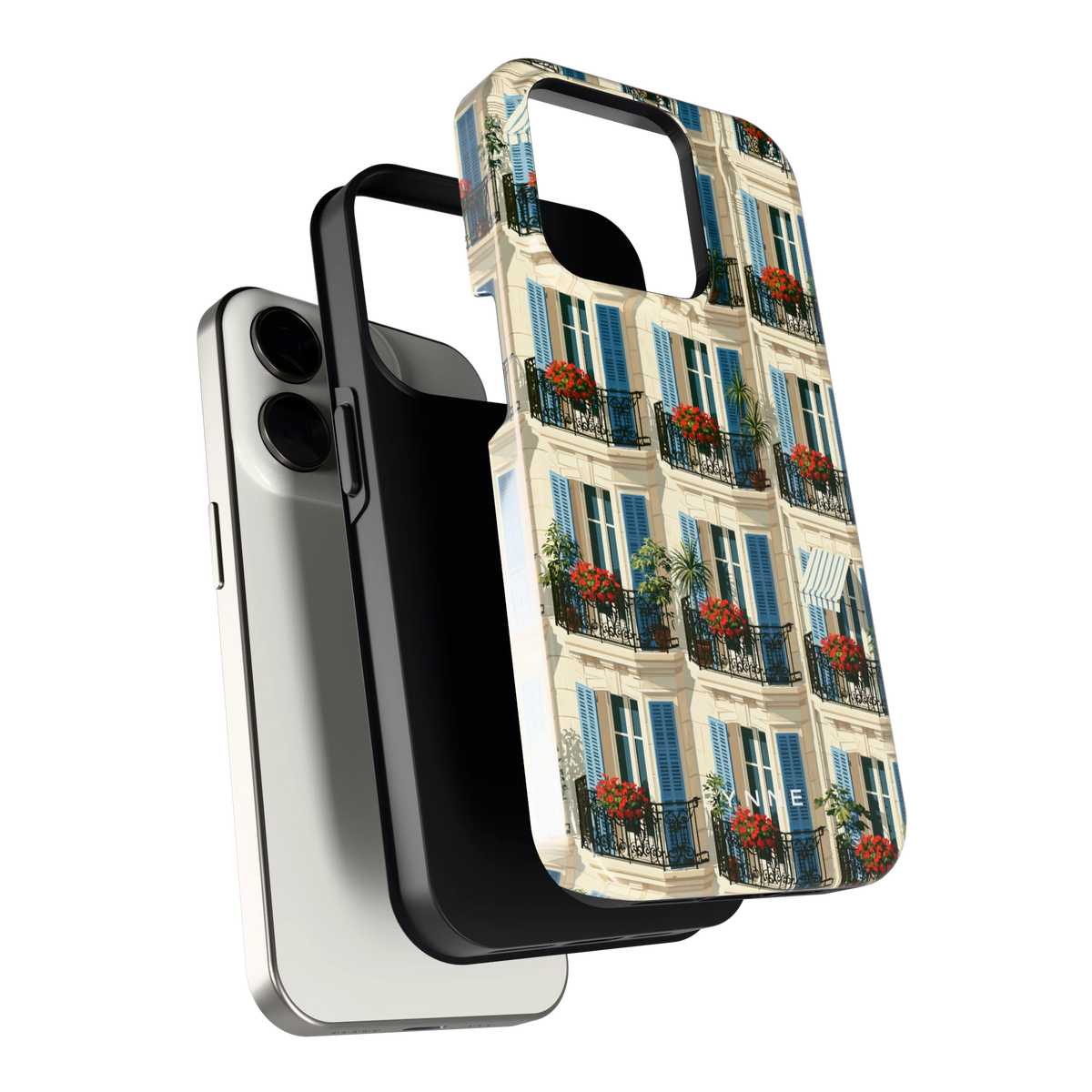 Balkonseizoen hoesje voor iPhone 15 Pro, los van de telefoon
