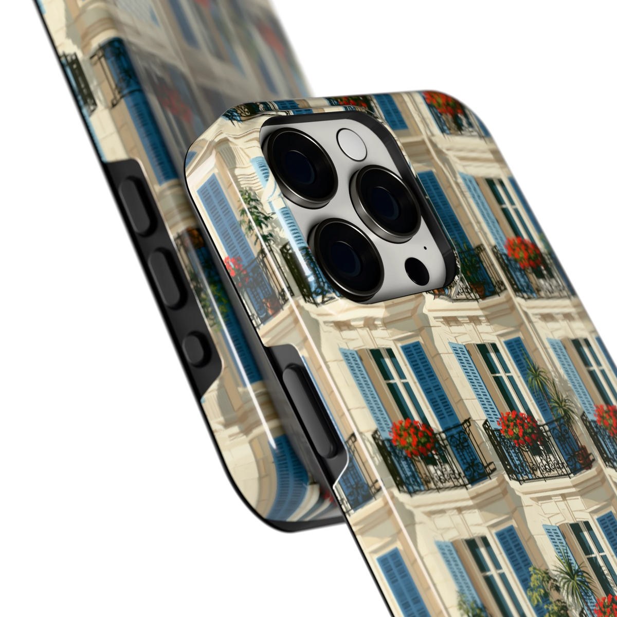 Balkonseizoen hoesje voor iPhone 15 Pro Max, close-up