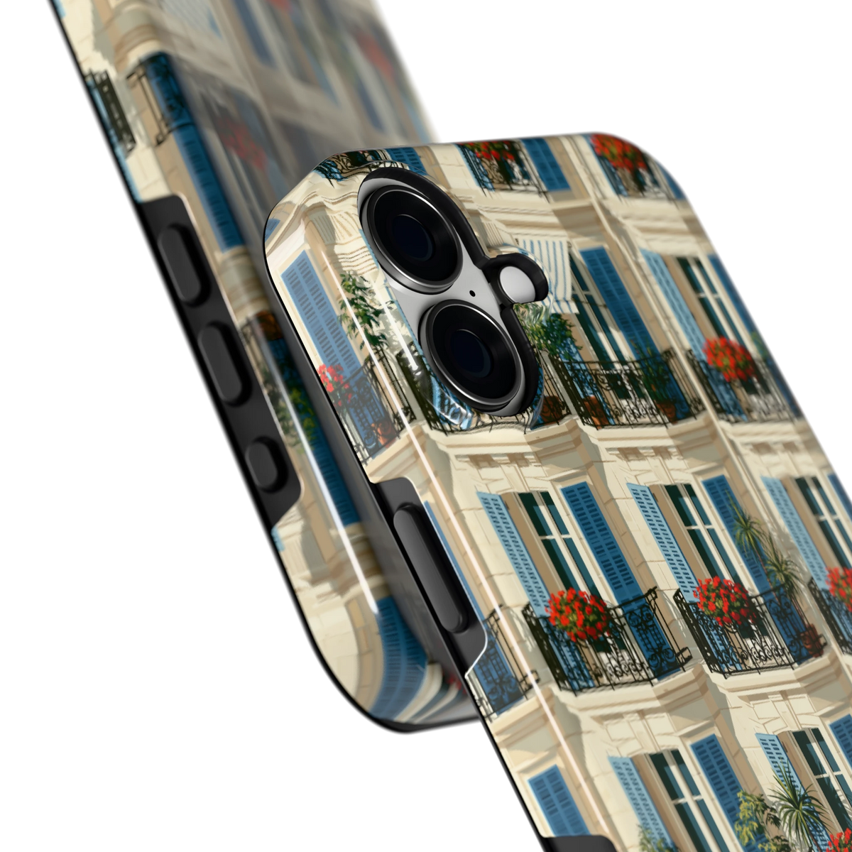 Balkonseizoen hoesje voor iPhone 16 Plus, close-up