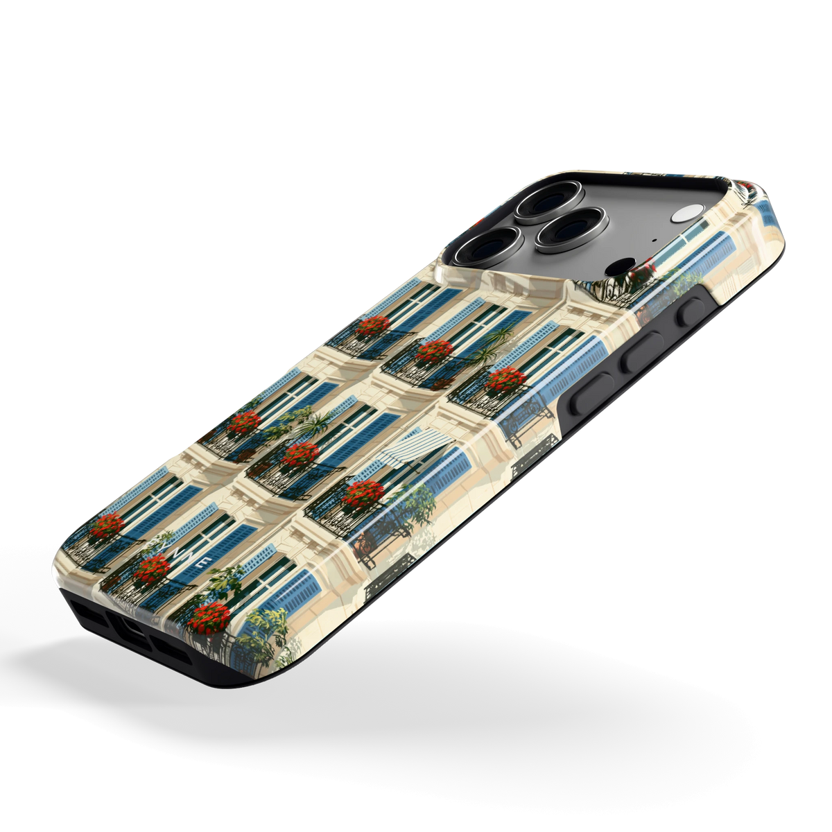 Balkonseizoen hoesje voor iPhone 17 Pro, schuin