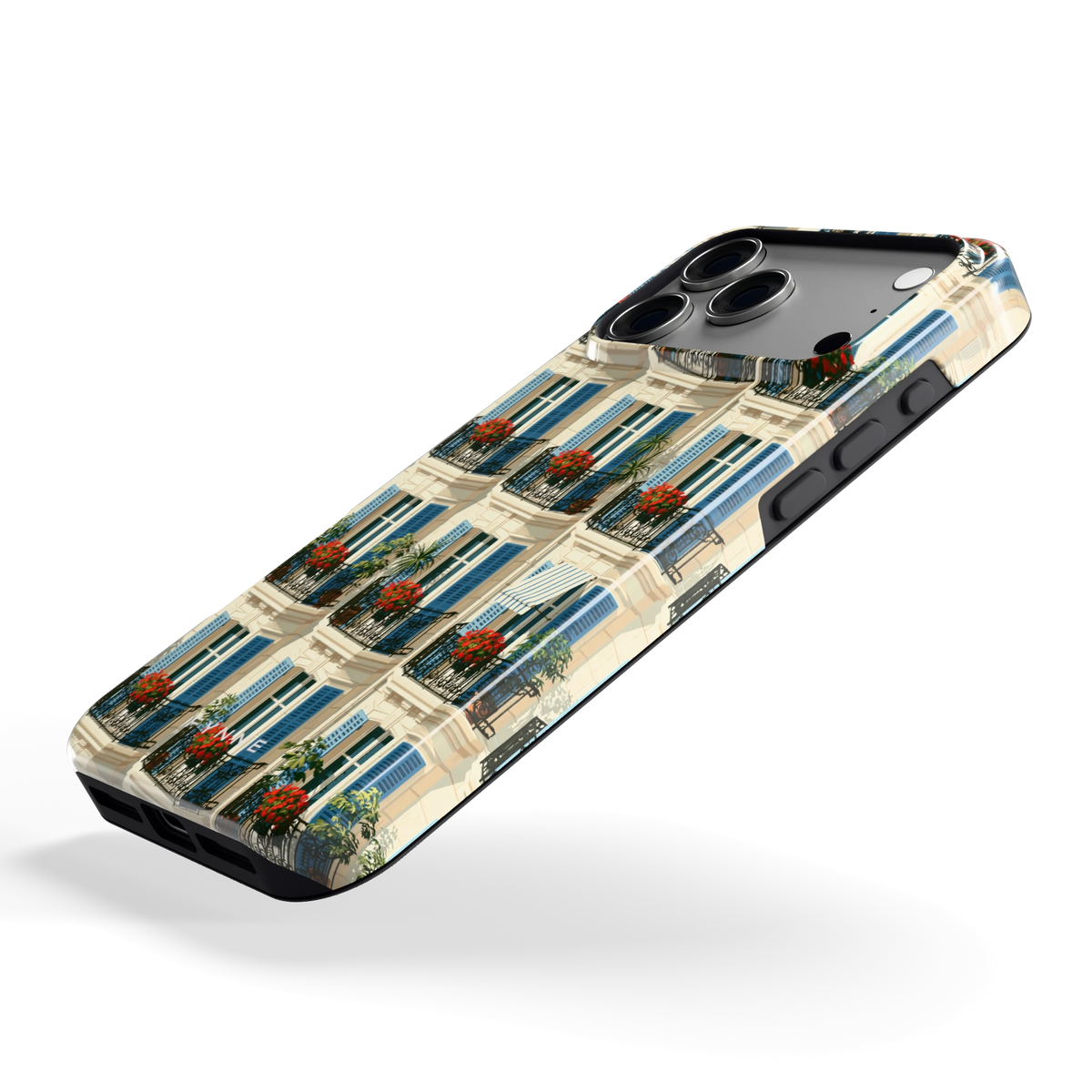 Balkonseizoen hoesje voor iPhone 17 Pro Max, schuin