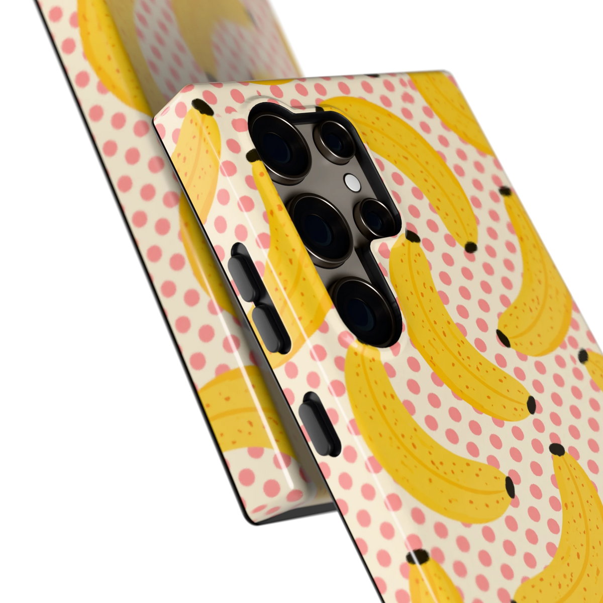 Bananen Stippen hoesje voor Galaxy S24 Ultra, close-up