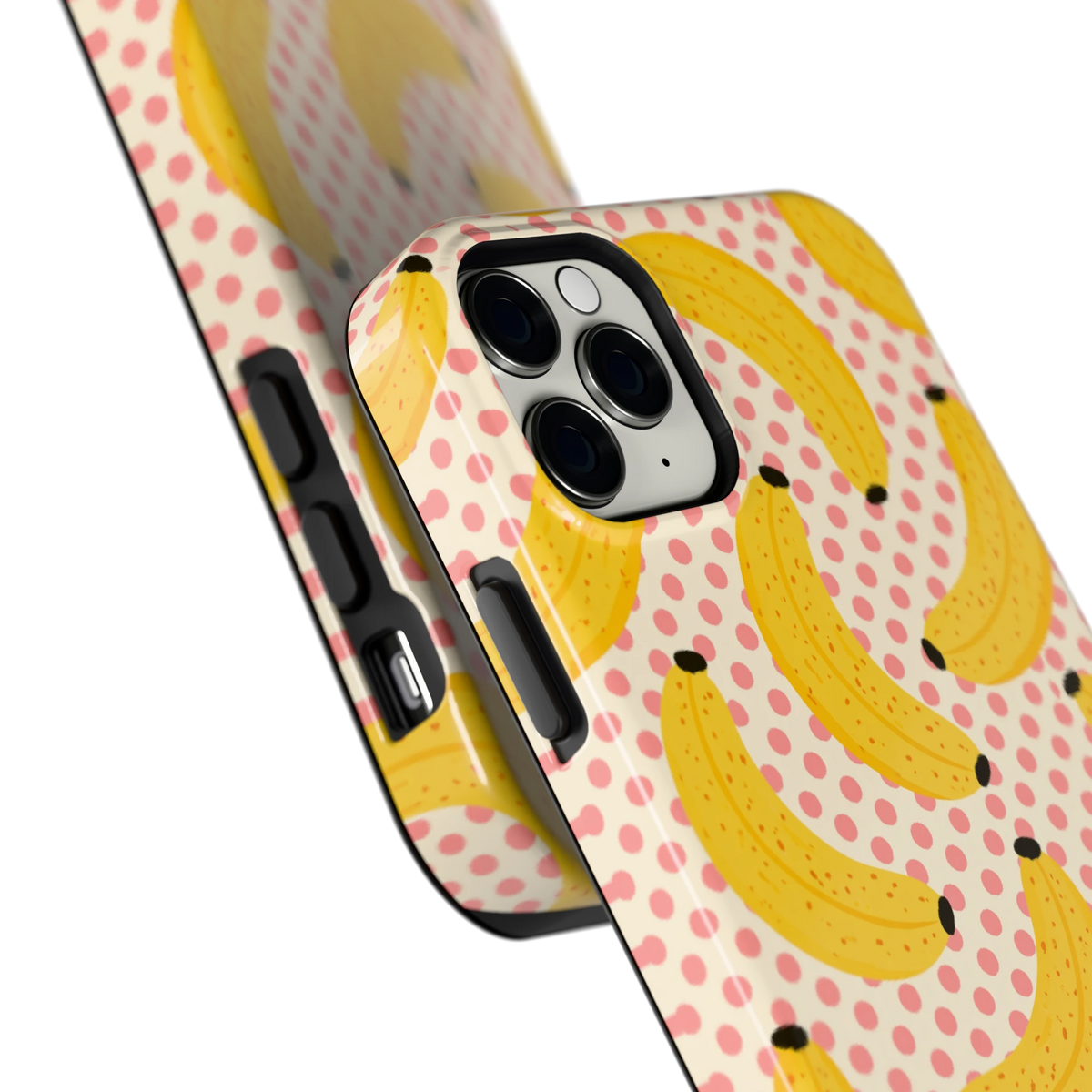 Bananen Stippen hoesje voor iPhone 11 Pro Max, close-up