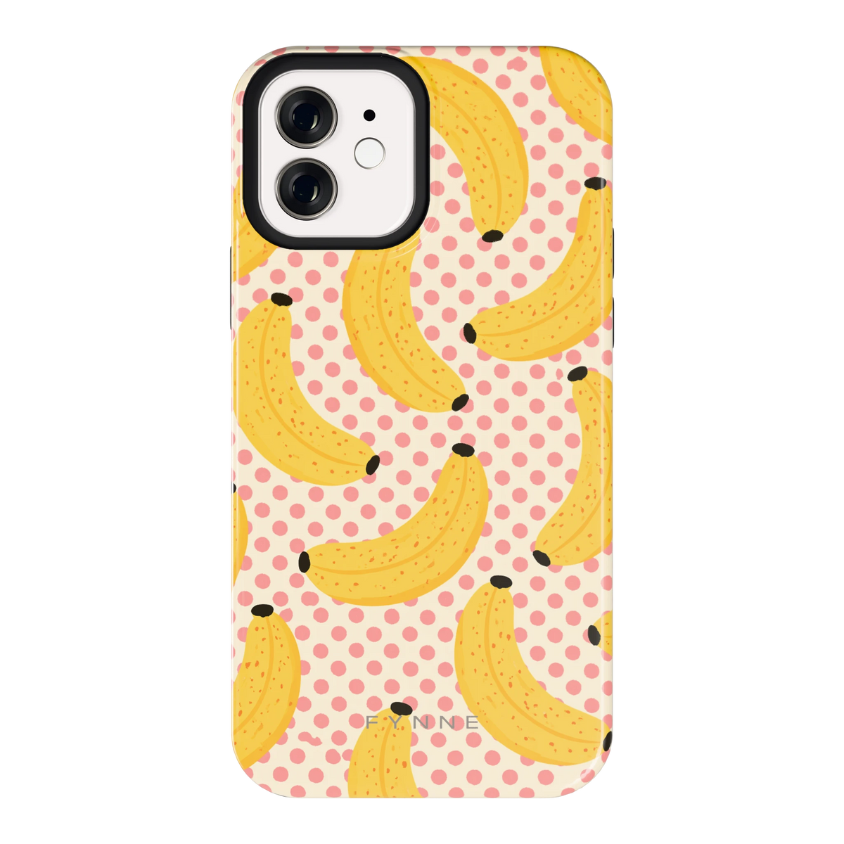 Bananen Stippen hoesje voor iPhone 12, achterkant