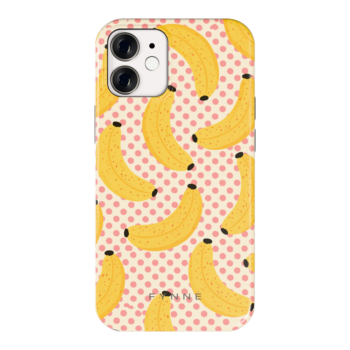 Bananen Stippen hoesje voor iPhone 12 mini, achterkant