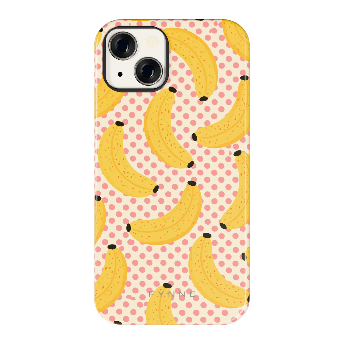 Bananen Stippen hoesje voor iPhone 13, achterkant