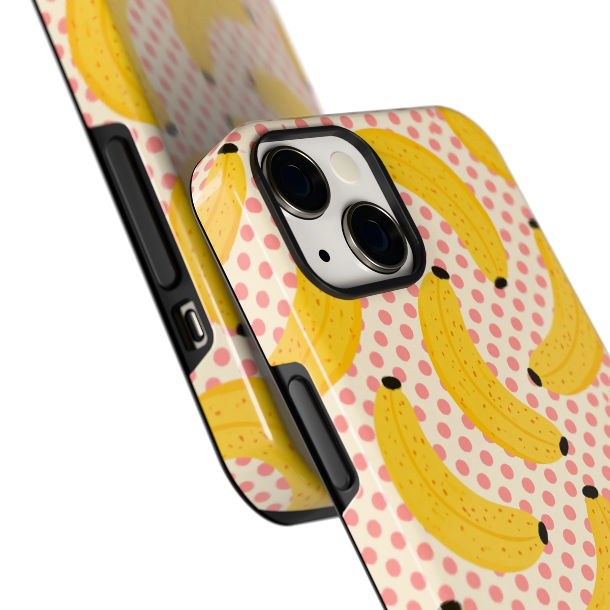 Bananen Stippen hoesje voor iPhone 13, close-up