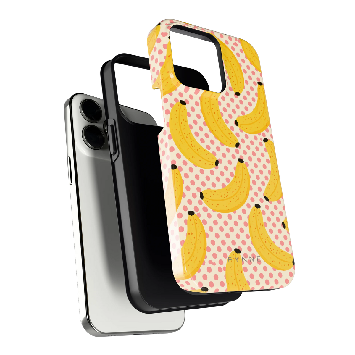 Bananen Stippen hoesje voor iPhone 13 Pro, los van de telefoon