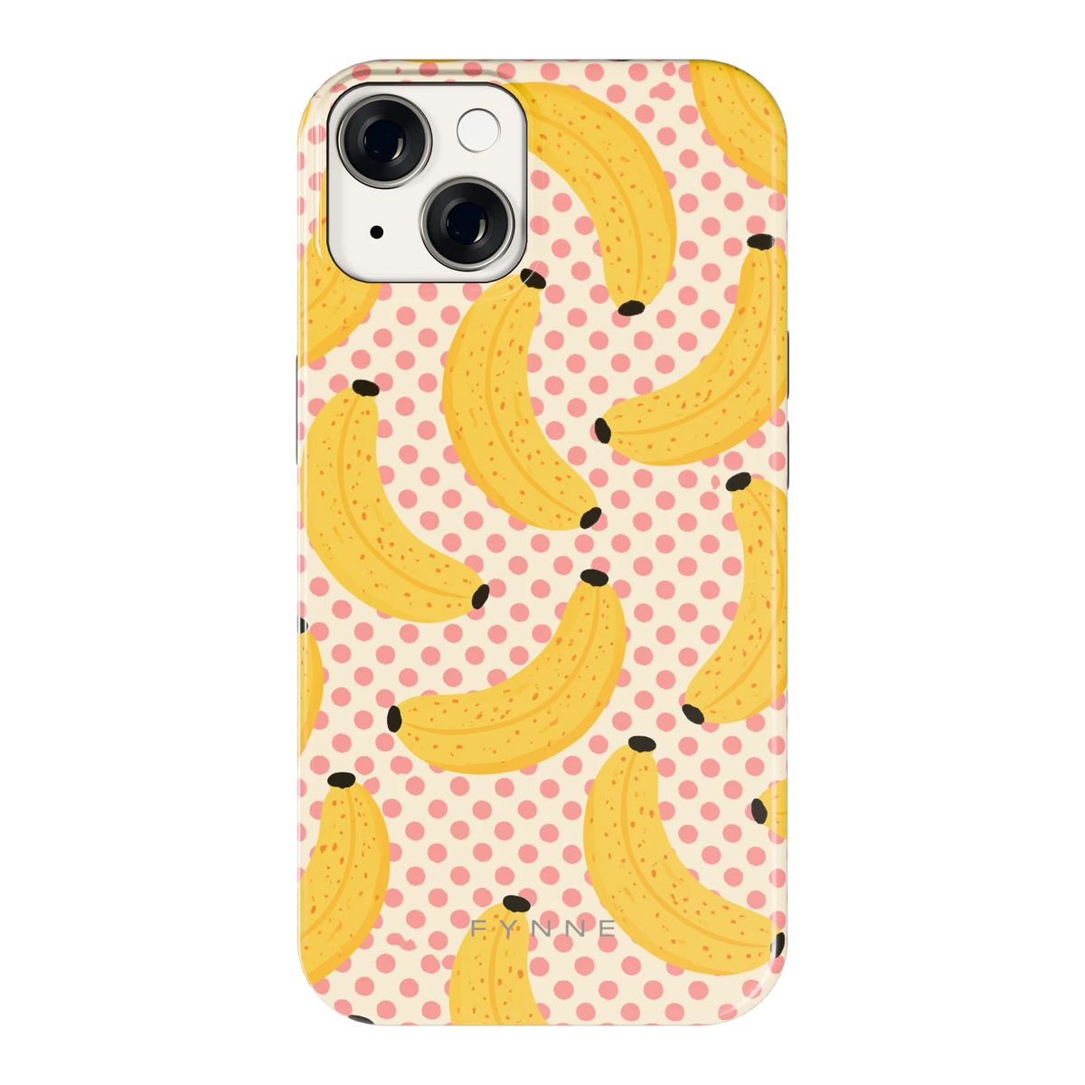 Bananen Stippen hoesje voor iPhone 14, achterkant