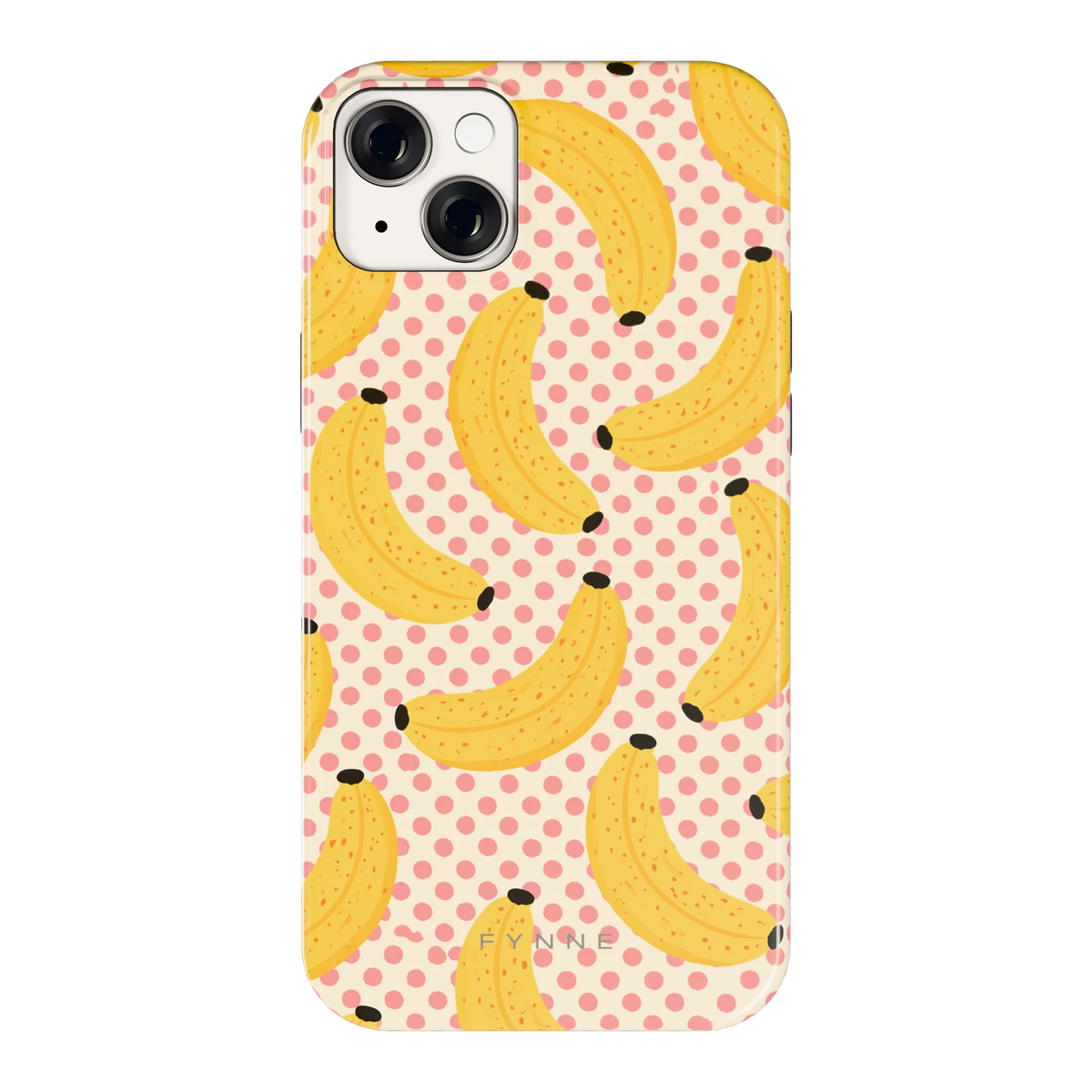 Bananen Stippen hoesje voor iPhone 14 Plus, achterkant