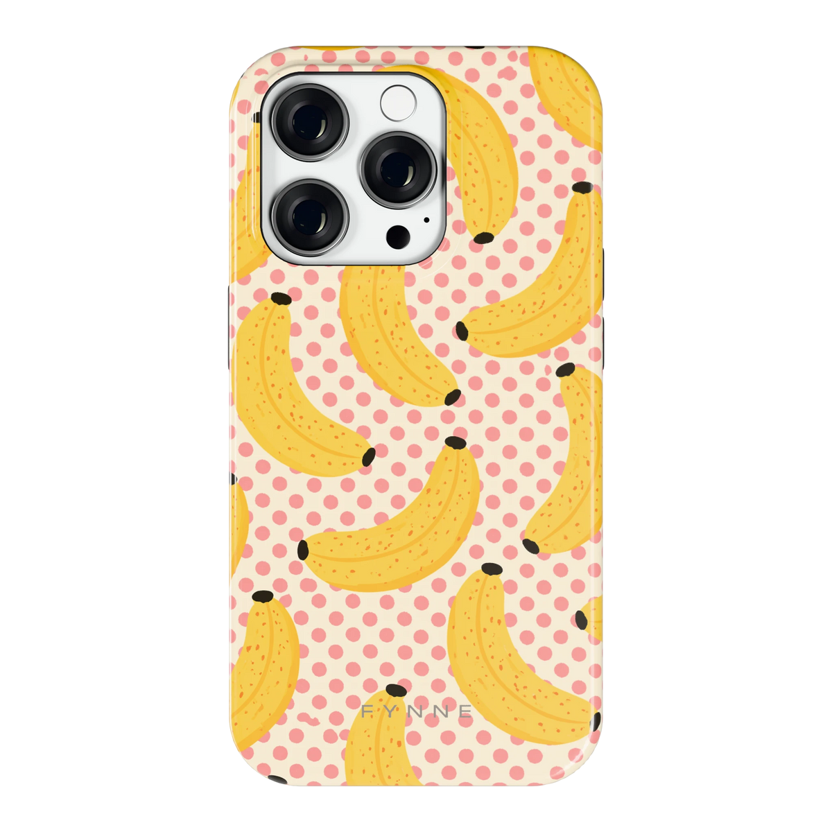 Bananen Stippen hoesje voor iPhone 14 Pro, achterkant