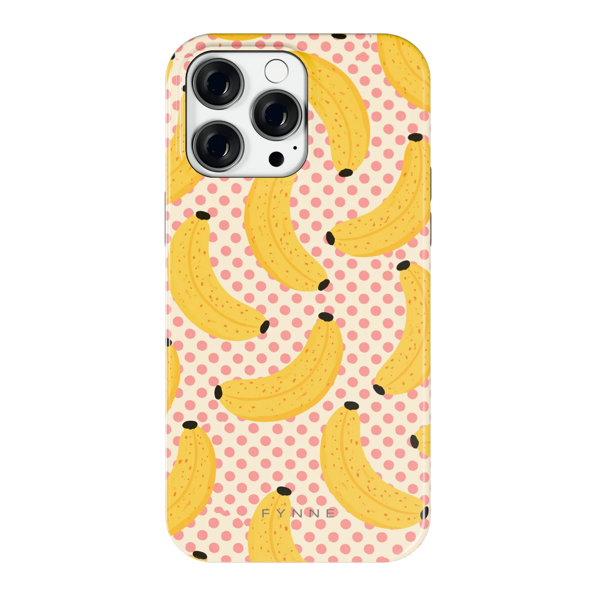 Bananen Stippen hoesje voor iPhone 14 Pro Max, achterkant