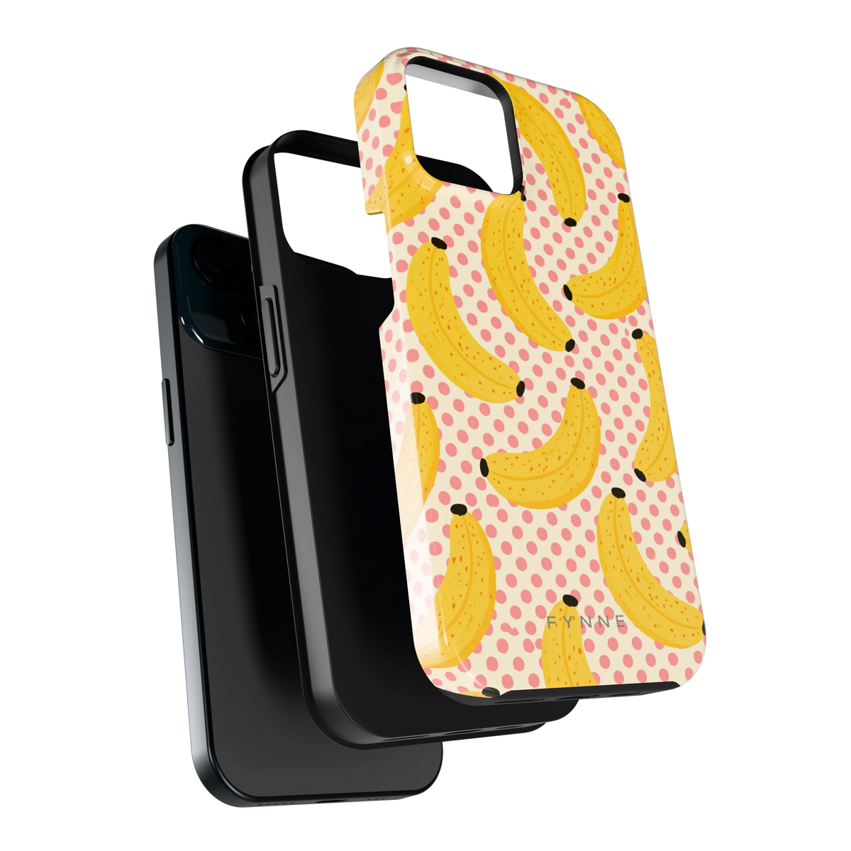 Bananen Stippen hoesje voor iPhone 15, los van de telefoon