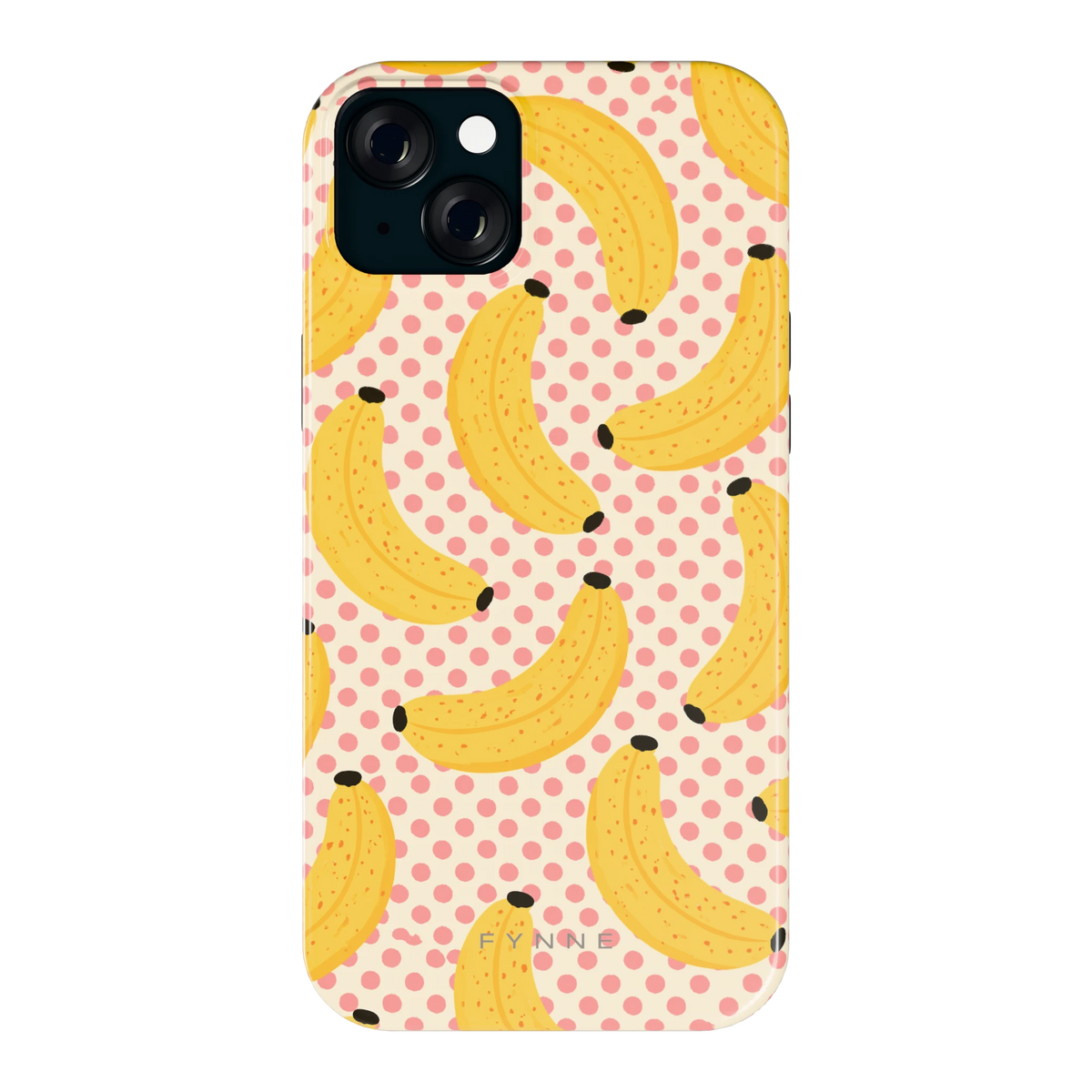 Bananen Stippen hoesje voor iPhone 15 Plus, achterkant