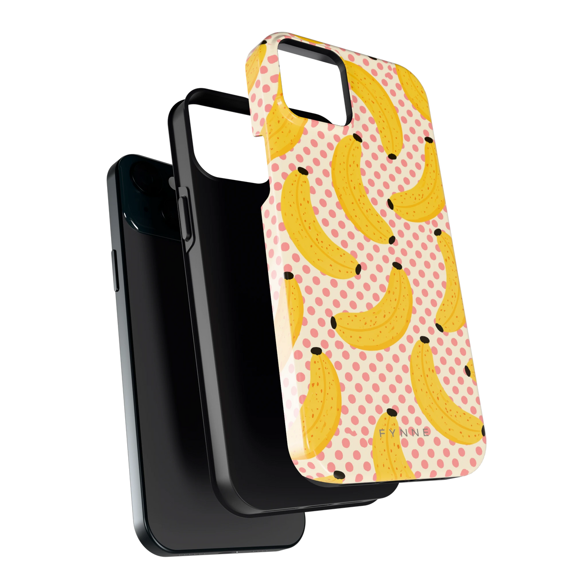 Bananen Stippen hoesje voor iPhone 15 Plus, los van de telefoon
