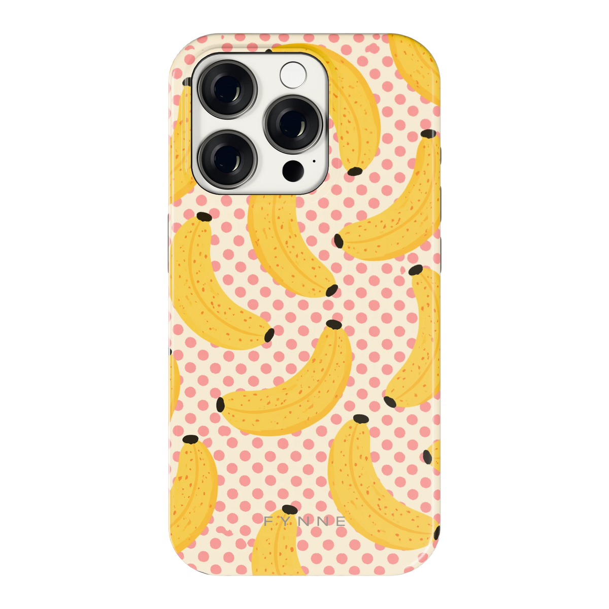 Bananen Stippen hoesje voor iPhone 15 Pro, achterkant