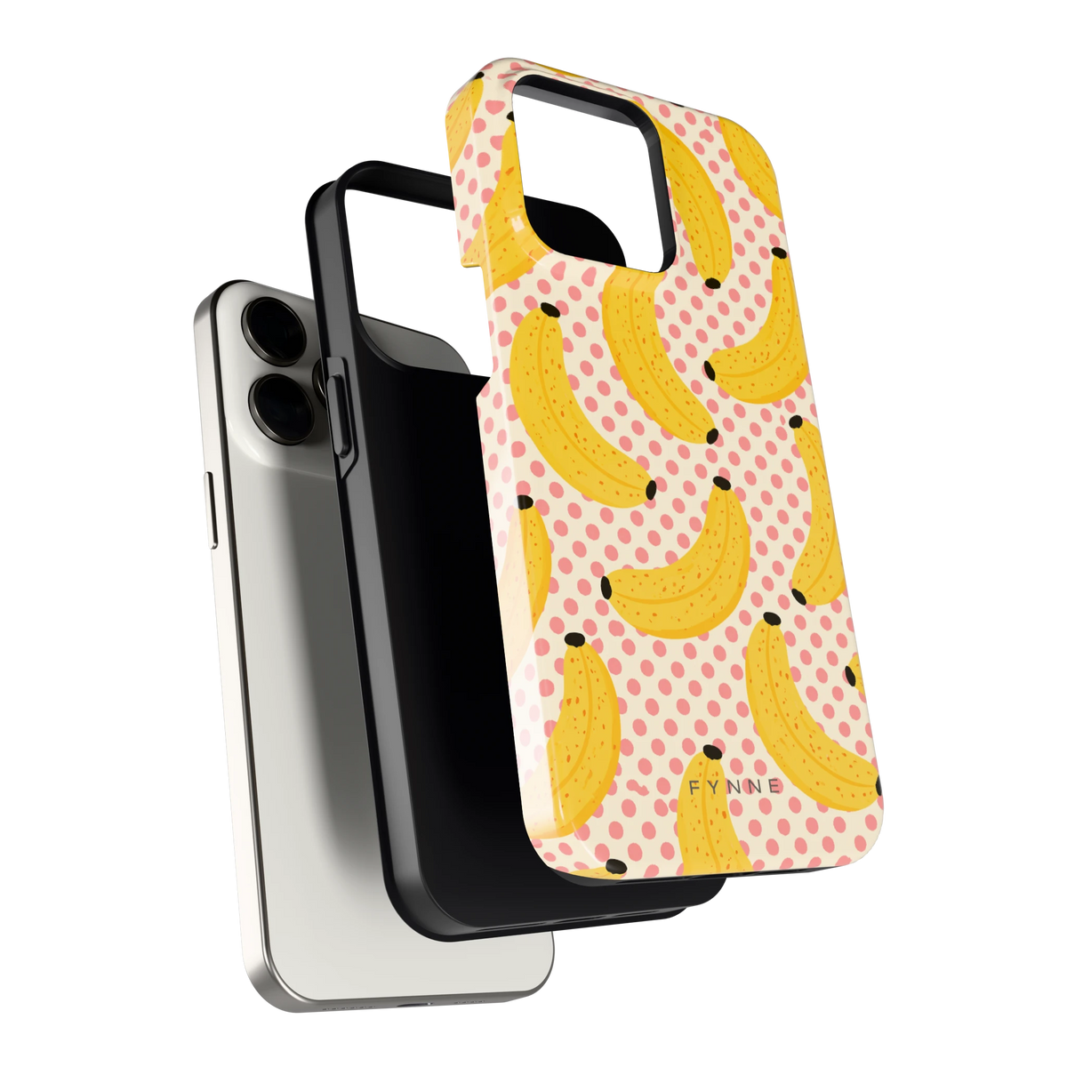 Bananen Stippen hoesje voor iPhone 15 Pro Max, los van de telefoon