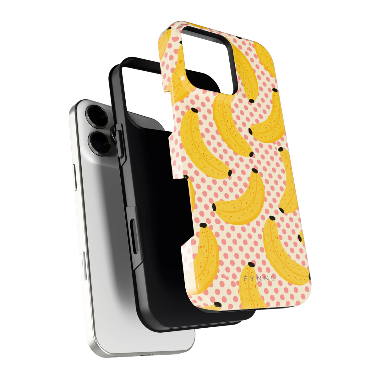Bananen Stippen hoesje voor iPhone 16 Pro Max, los van de telefoon