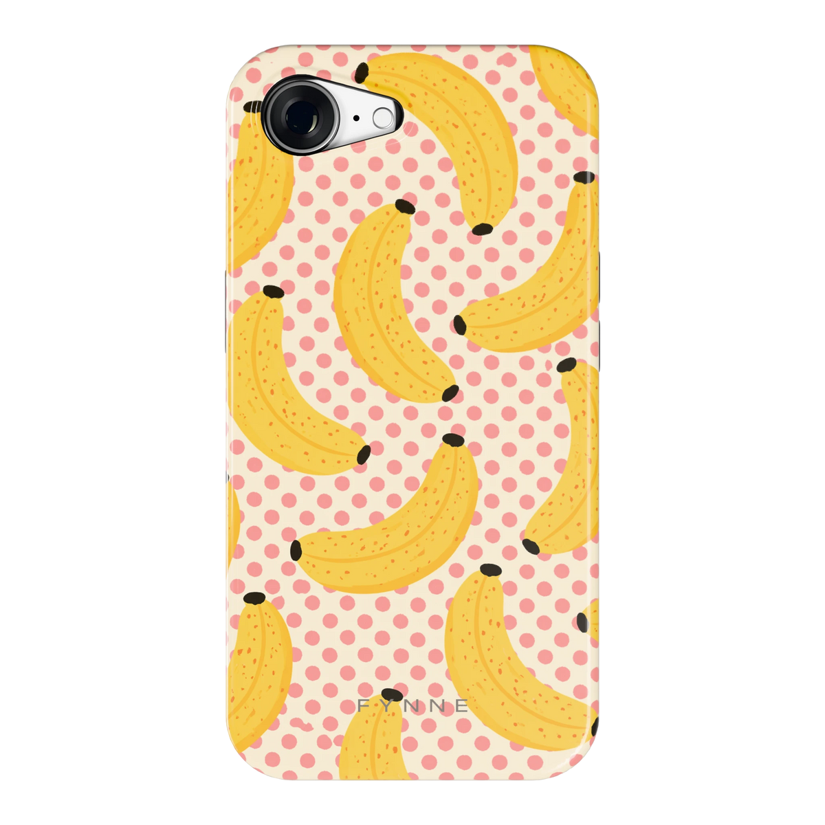 Bananen Stippen hoesje voor iPhone 16e, achterkant