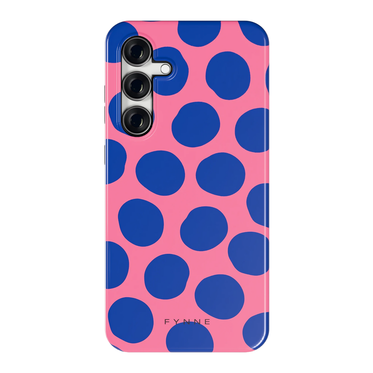 Grote blauwe stippen hoesje voor Galaxy S24 FE, achterkant