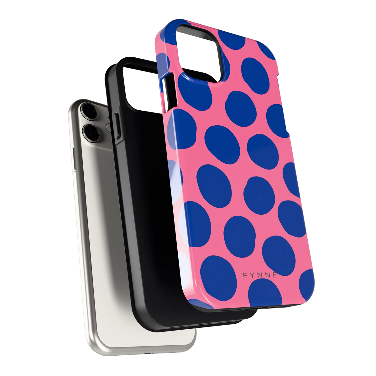Grote blauwe stippen hoesje voor iPhone 11, los van de telefoon