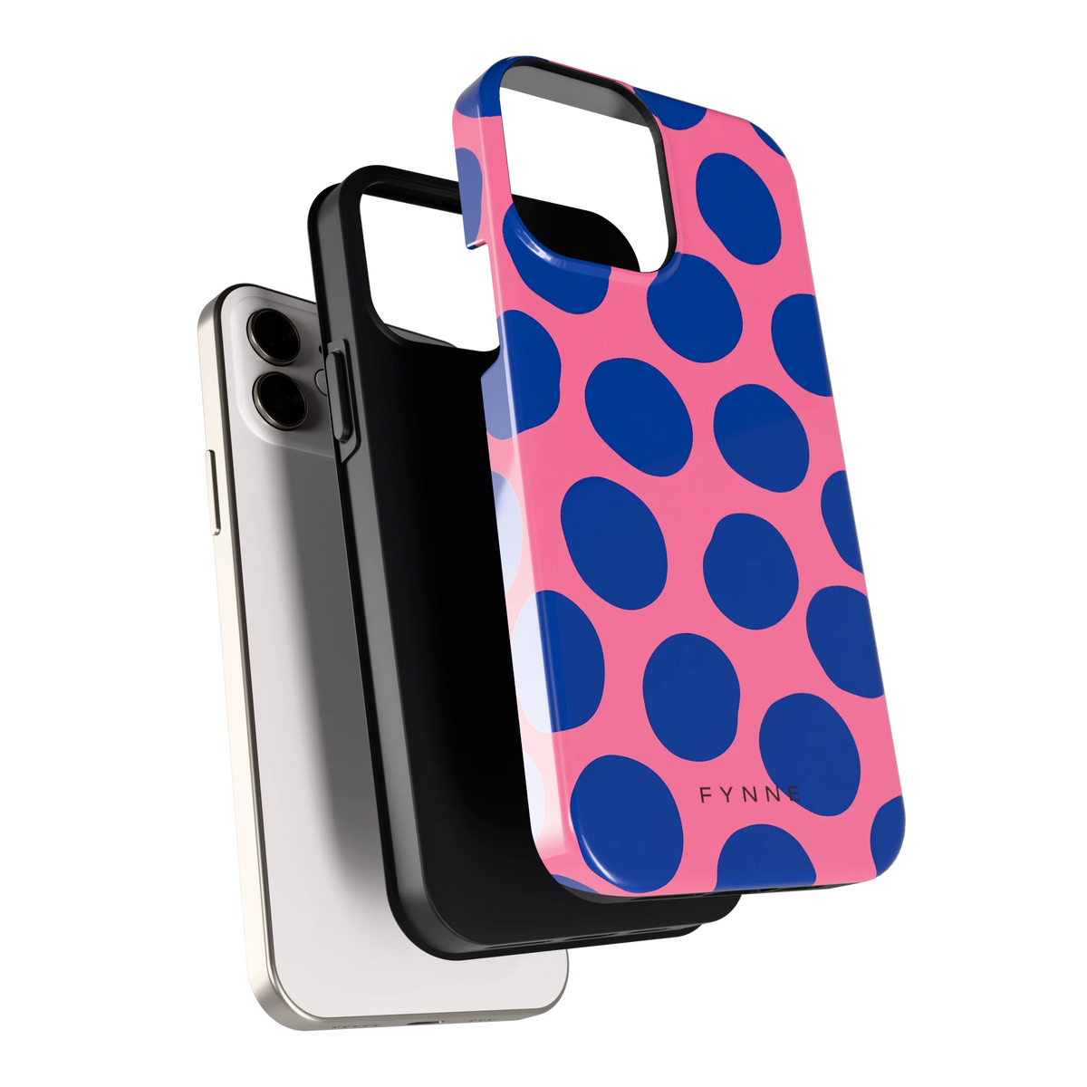 Grote blauwe stippen hoesje voor iPhone 12, los van de telefoon
