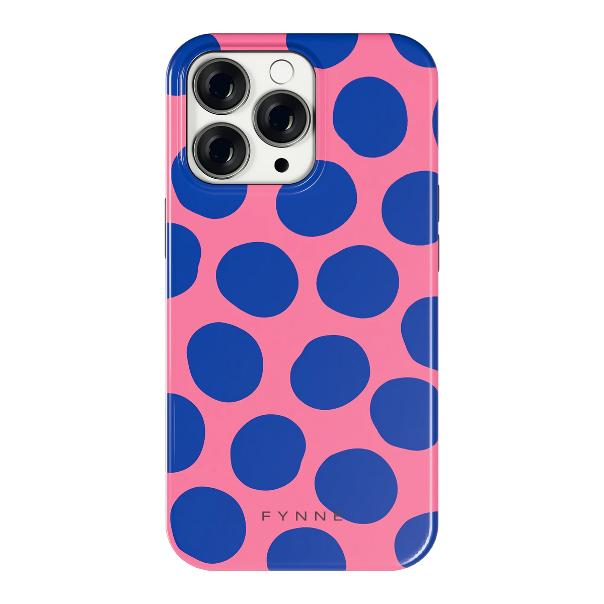 Grote blauwe stippen hoesje voor iPhone 13 Pro, achterkant