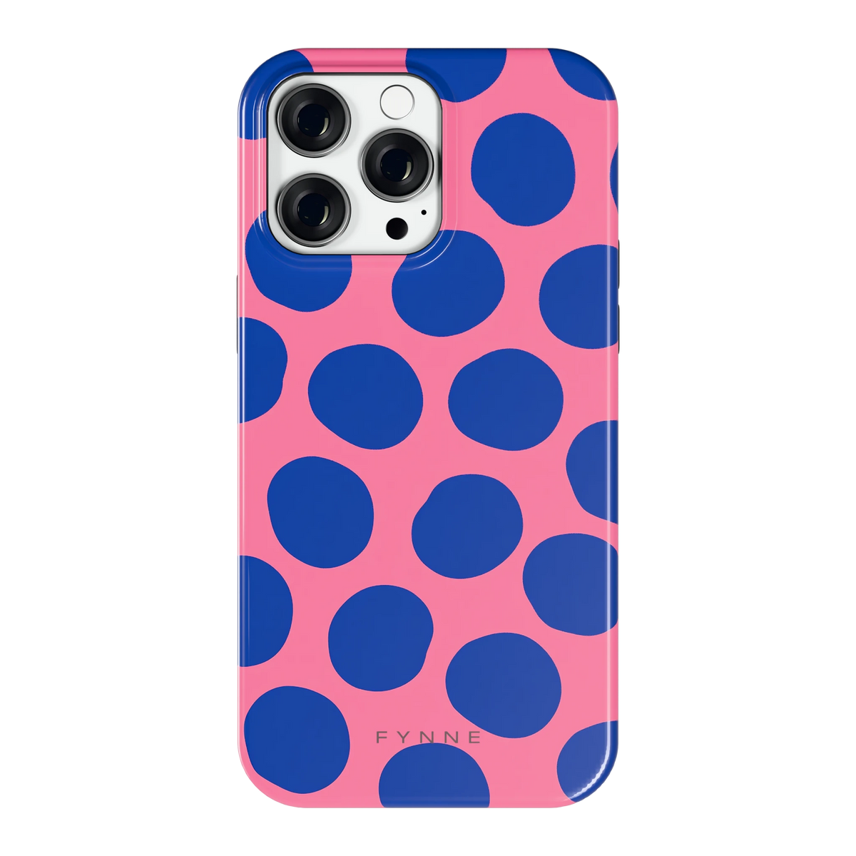Grote blauwe stippen hoesje voor iPhone 14 Pro Max, achterkant