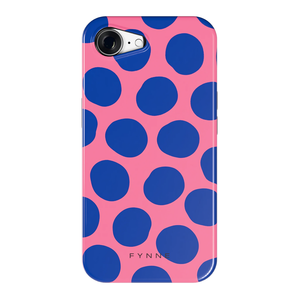 Grote blauwe stippen hoesje voor iPhone 16e, achterkant