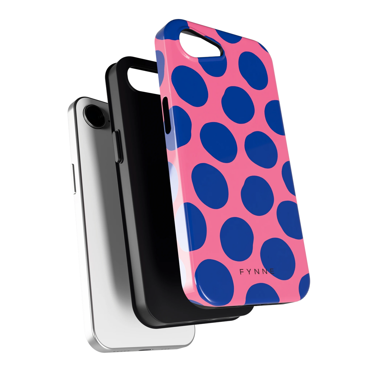 Grote blauwe stippen hoesje voor iPhone 16e, los van de telefoon