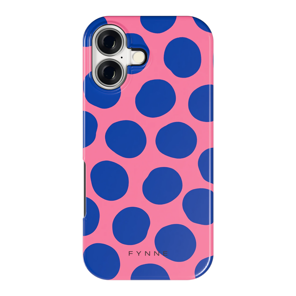 Grote blauwe stippen hoesje voor iPhone 17, achterkant
