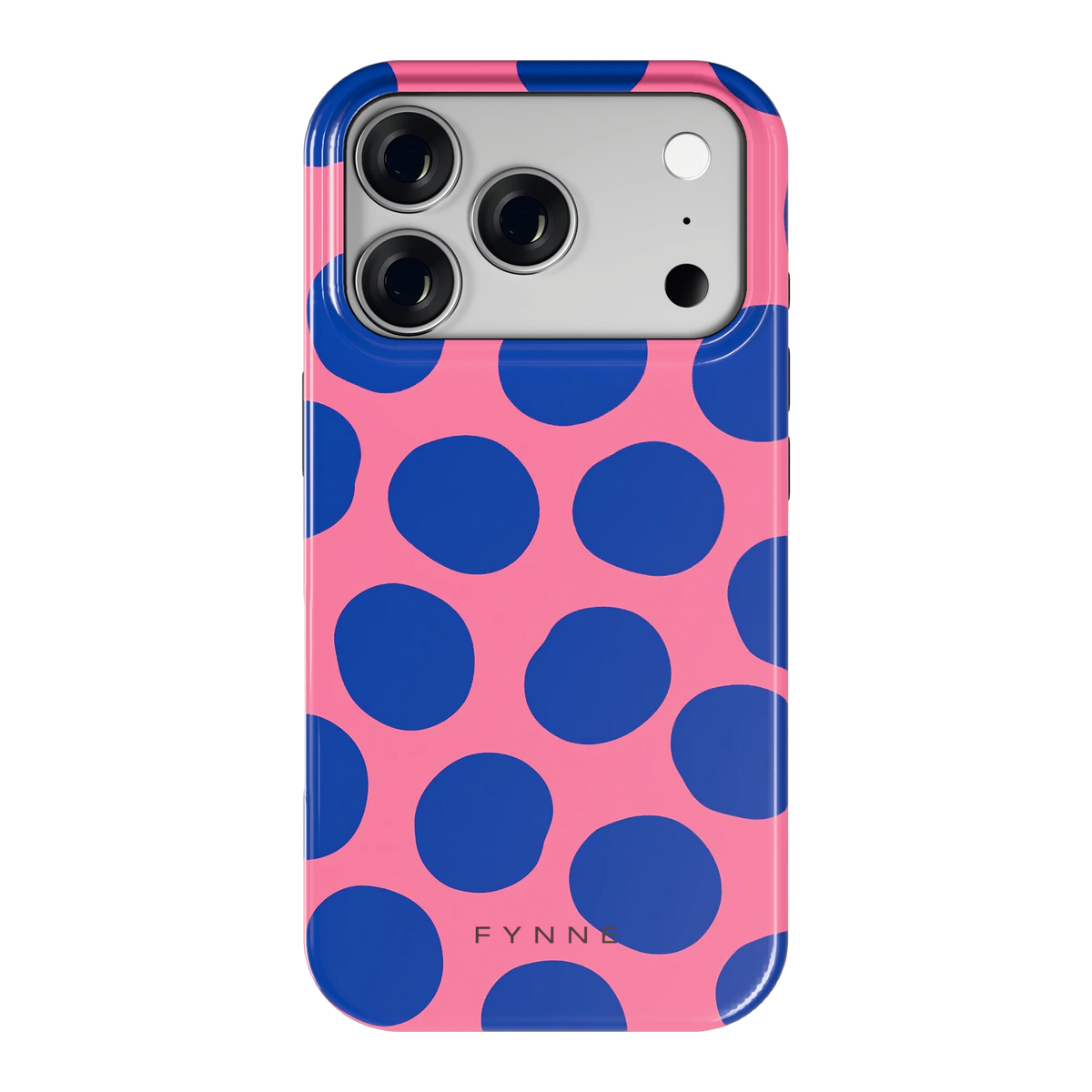 Grote blauwe stippen hoesje voor iPhone 18 Pro, achterkant