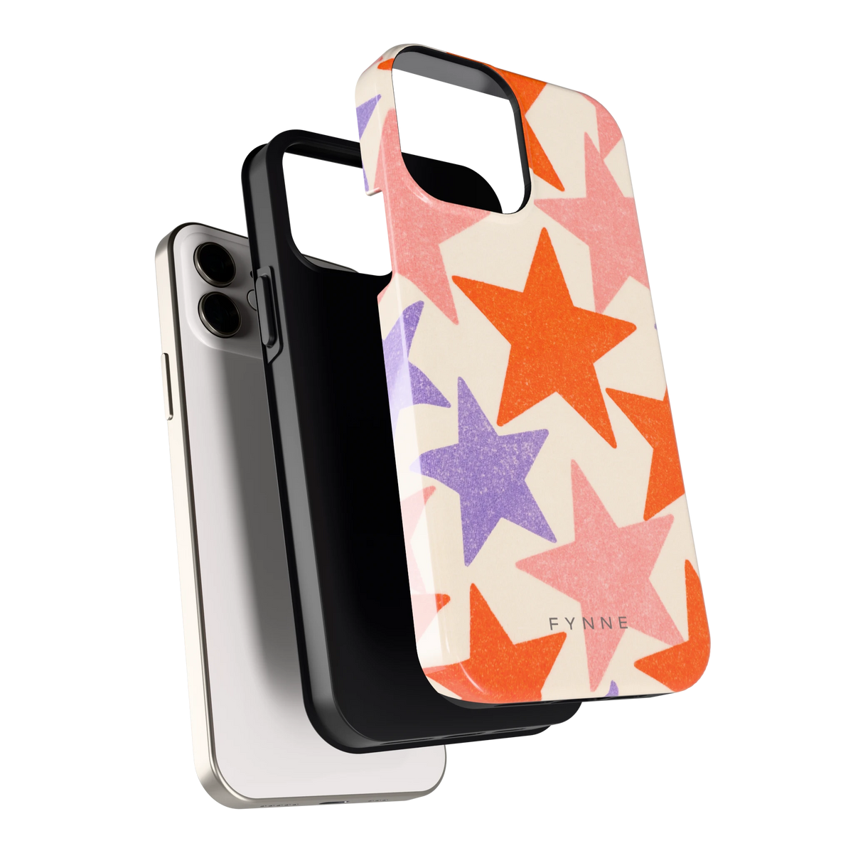 Grote sterren hoesje voor iPhone 12, los van de telefoon