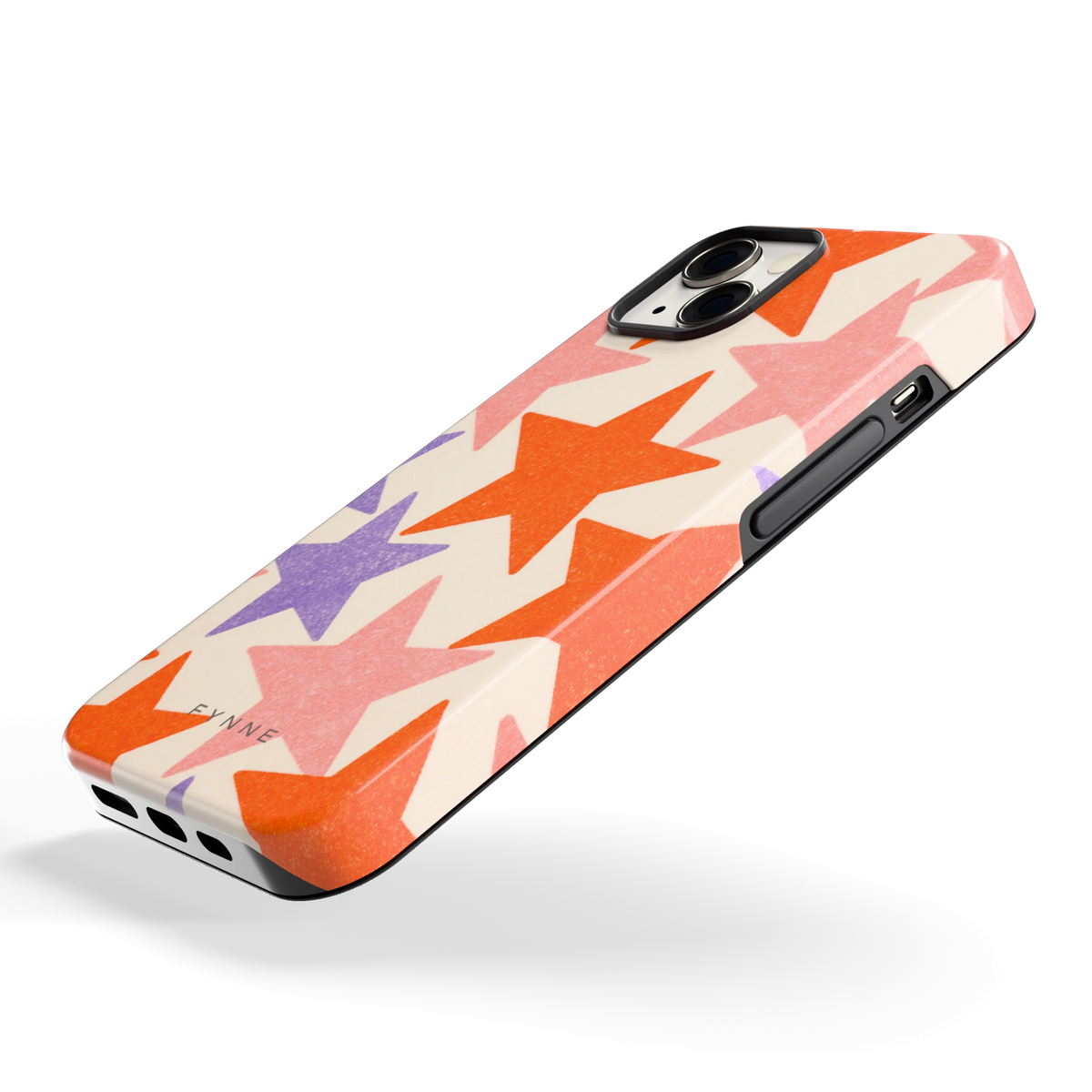 Grote sterren hoesje voor iPhone 13, schuin