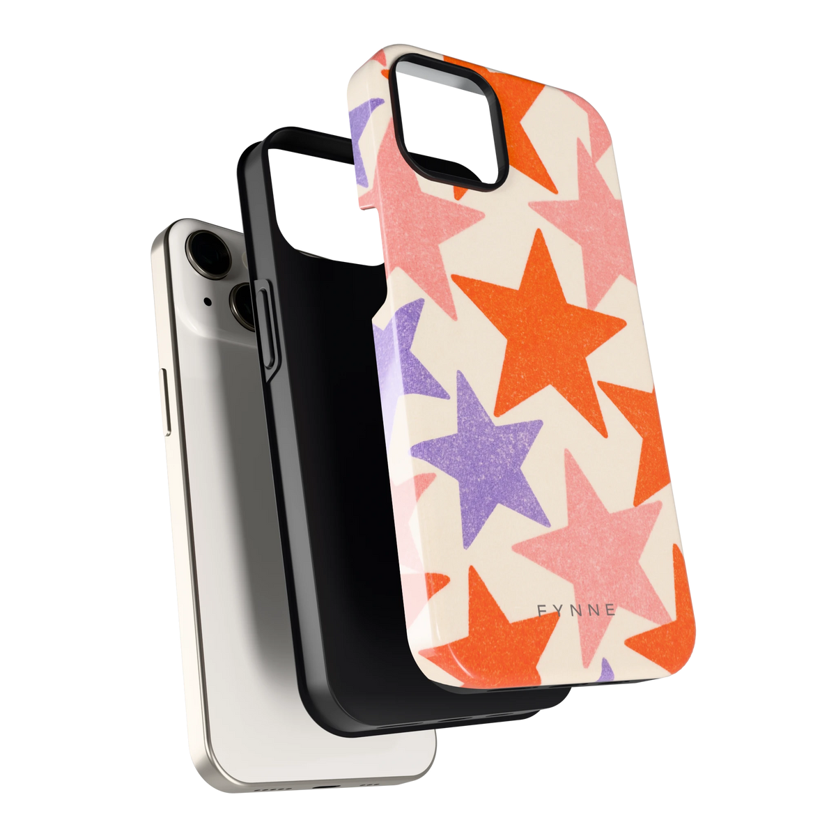 Grote sterren hoesje voor iPhone 13, los van de telefoon