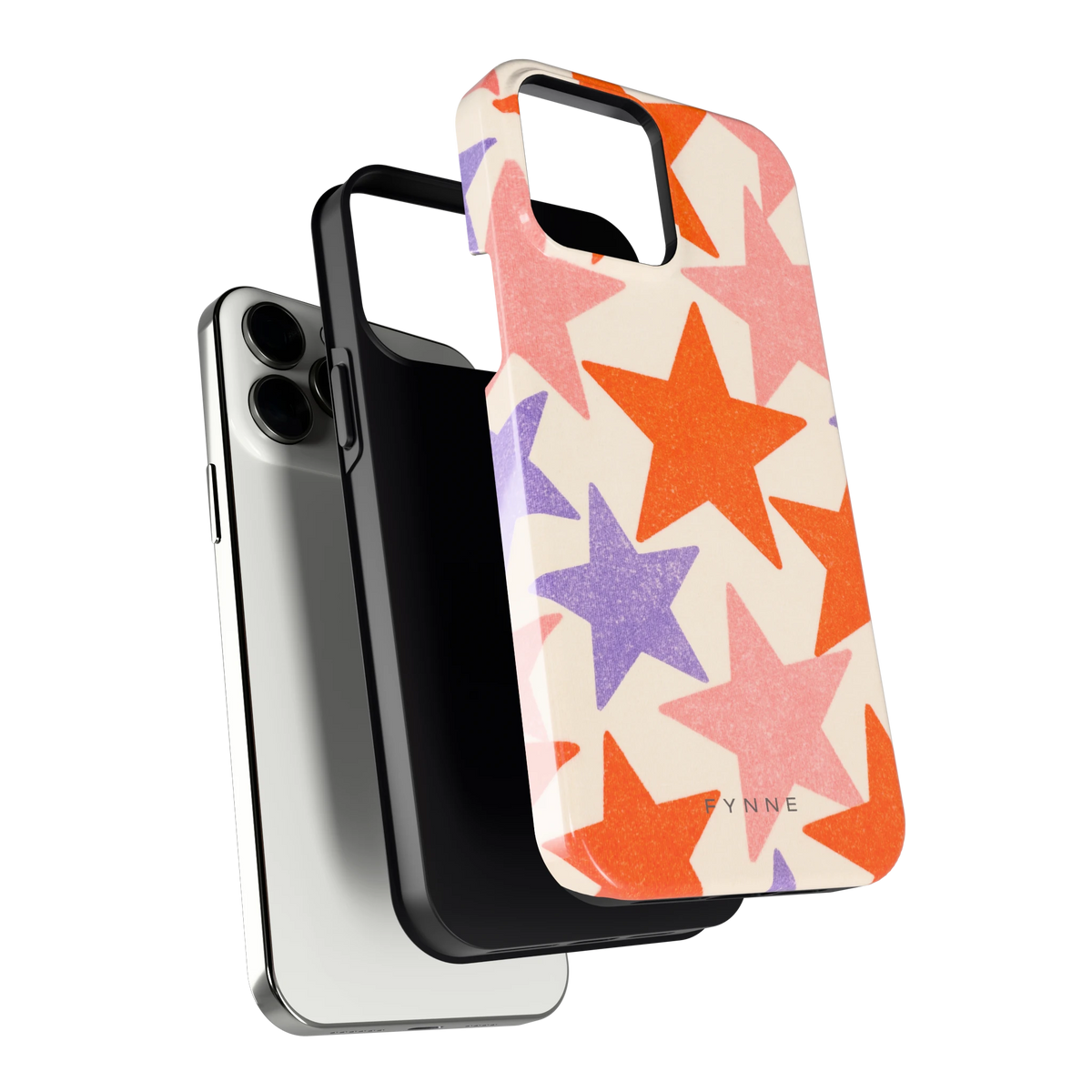 Grote sterren hoesje voor iPhone 13 Pro Max, los van de telefoon