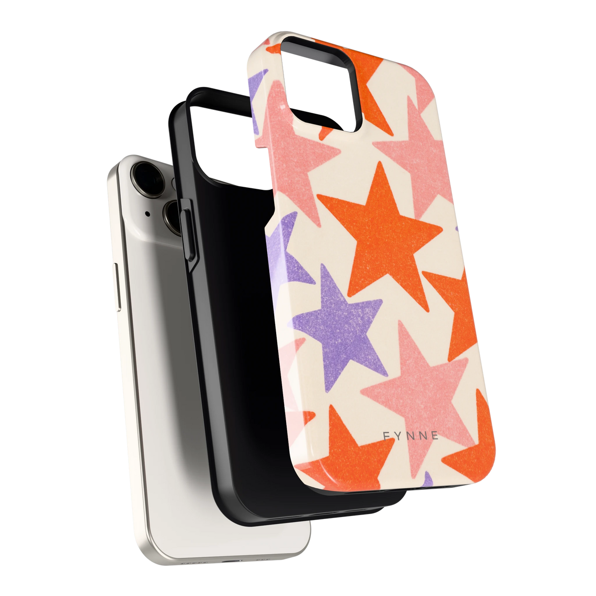 Grote sterren hoesje voor iPhone 14, los van de telefoon