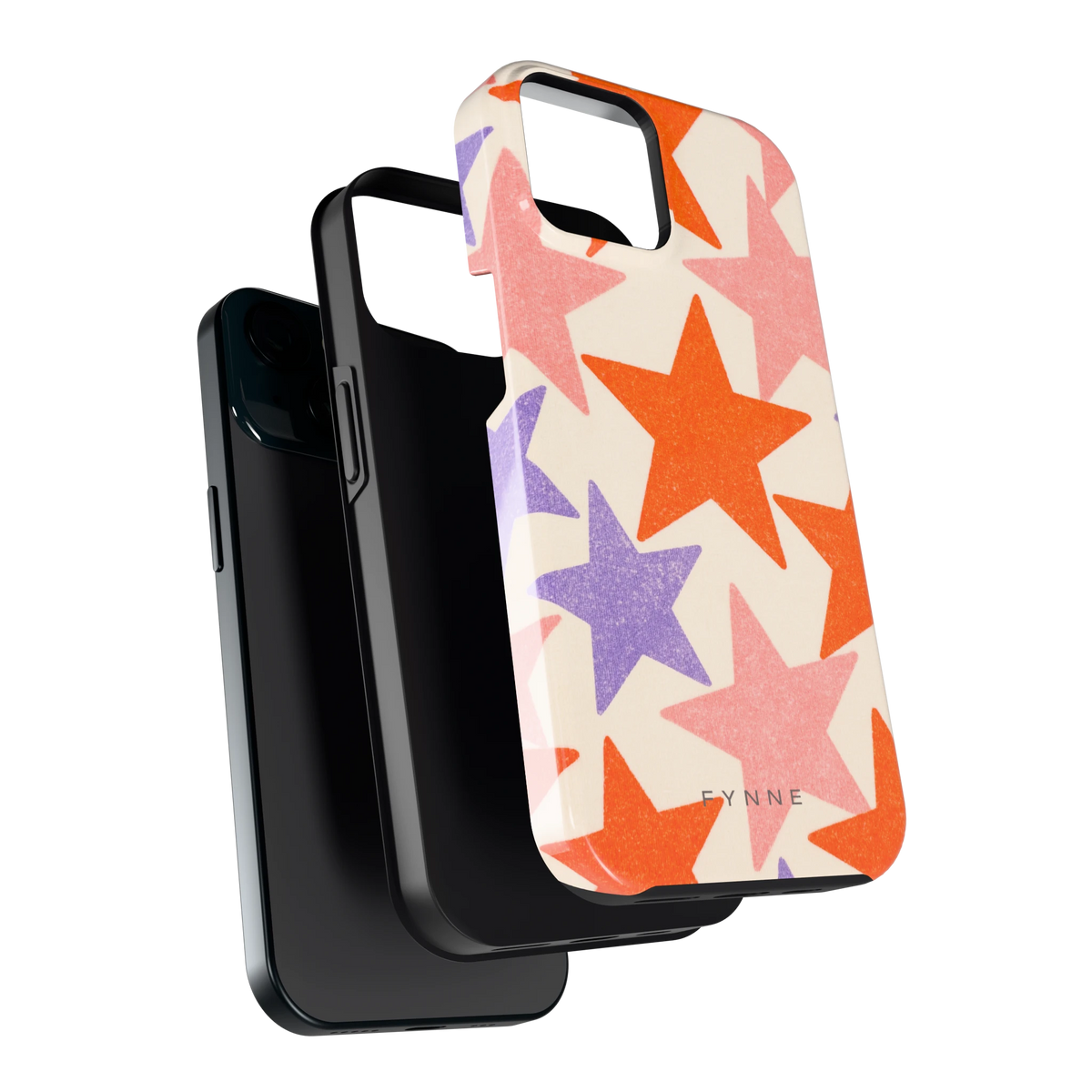 Grote sterren hoesje voor iPhone 15, los van de telefoon
