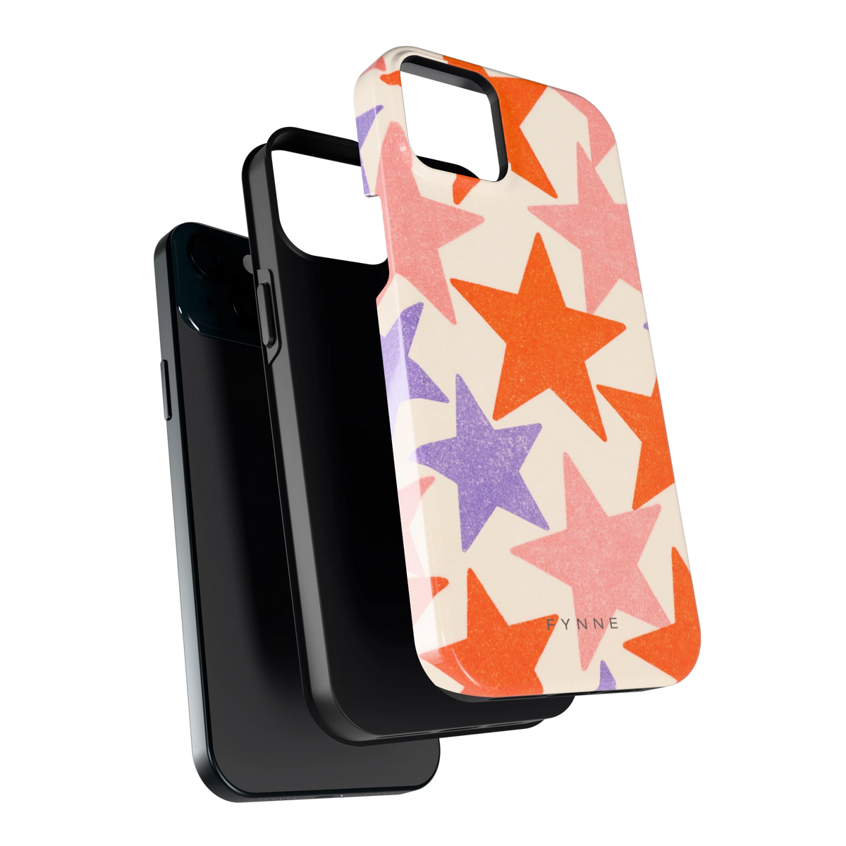 Grote sterren hoesje voor iPhone 15 Plus, los van de telefoon